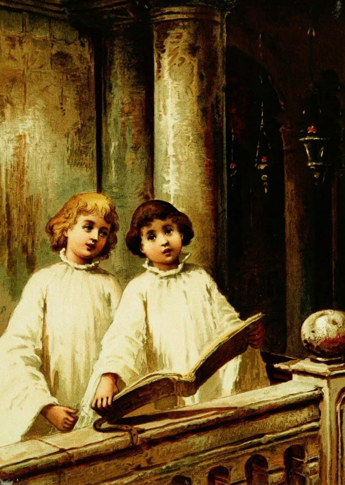 Babys Lullaby 1888 Choir boys Canvas Art - William Taylor (18 x 24)