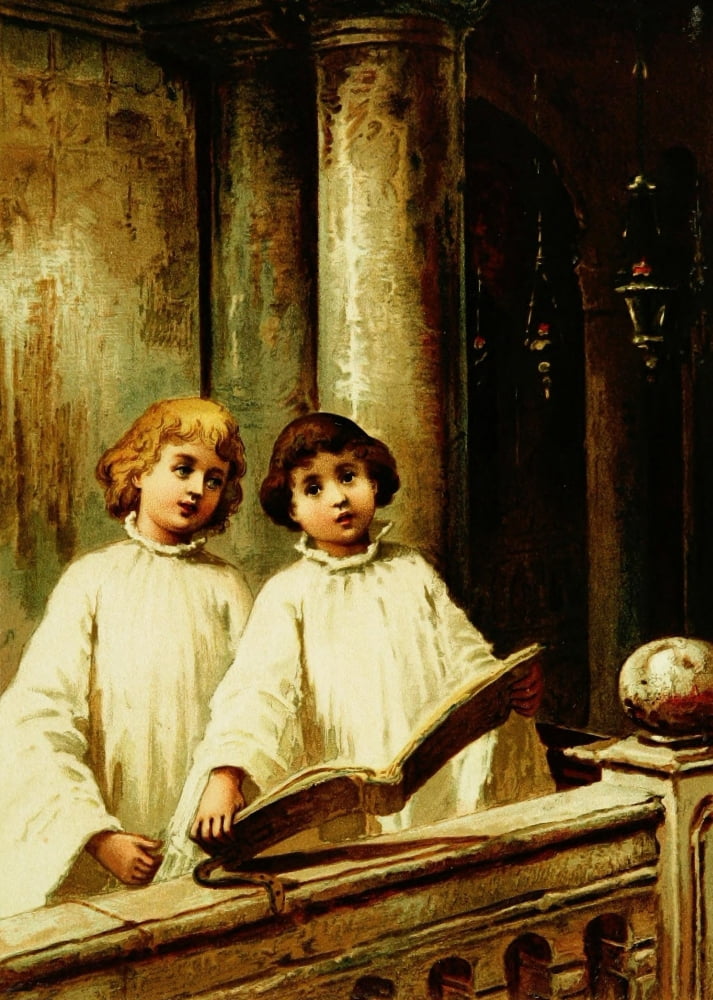 Babys Lullaby 1888 Choir boys Canvas Art - William Taylor (24 x 36)