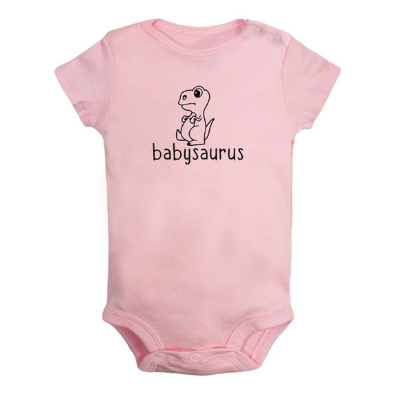 Babysaurus Novelty Rompers For Babies, Newborn Baby Unisex Bodysuits, Infant Jumpsuits, Toddler 0-24 Months Kids One-Piece Oufits (Pink, 12-18 Months)