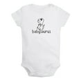 thumbnail image 1 of Babysaurus Novelty Rompers For Babies, Newborn Baby Unisex Bodysuits, Infant Jumpsuits, Toddler 0-24 Months Kids One-Piece Oufits (White, 6-12 Months), 1 of 4