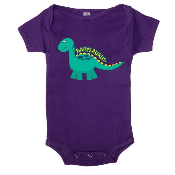 Babysaurus one-piece bodysuit, Baby Dinosaur Romper Infant bodysuit - Purple Mountain CA165DINO S1 12-18