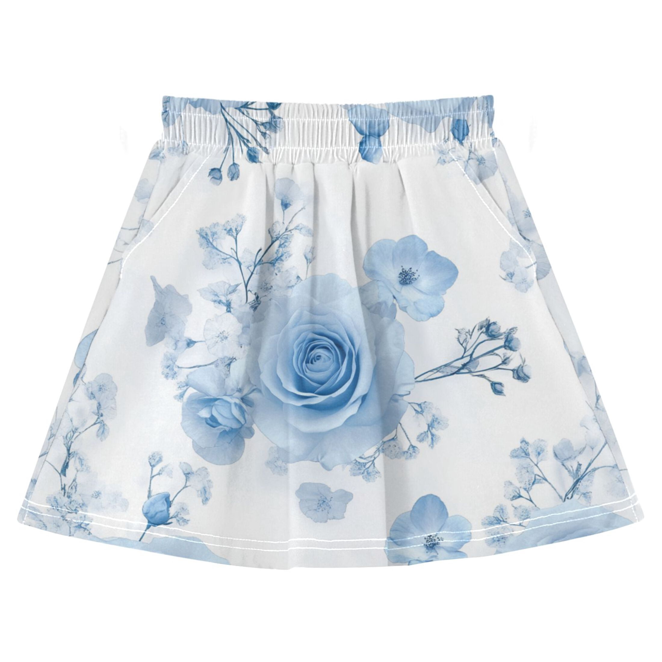 Babysbreath and Blue Roses Girls' Skirts A-Line Skirts with Under Dress ...