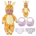 thumbnail image 1 of AmaMary 18 inch Doll Longneck Deer Outfit with Socks, 2 Bibs & 2 Underwear – Soft Cotton Plush Fall Winter Dress-Up Gift for Girls, 1 of 5