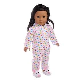 Babysbule 18 inch Doll Pajamas Set – Cotton Two-Piece Sleepwear for 18 Inch Dolls – Colorful Patterns – Fits American Girl, Our Generation, My Life Dolls – Doll Clothes Only