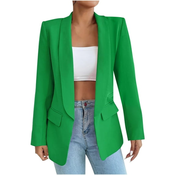 Babysbule 2023 Winter Coats for Women Fashion Women's Color Long Sleeve Slim Tops Blouse Suit Outwear