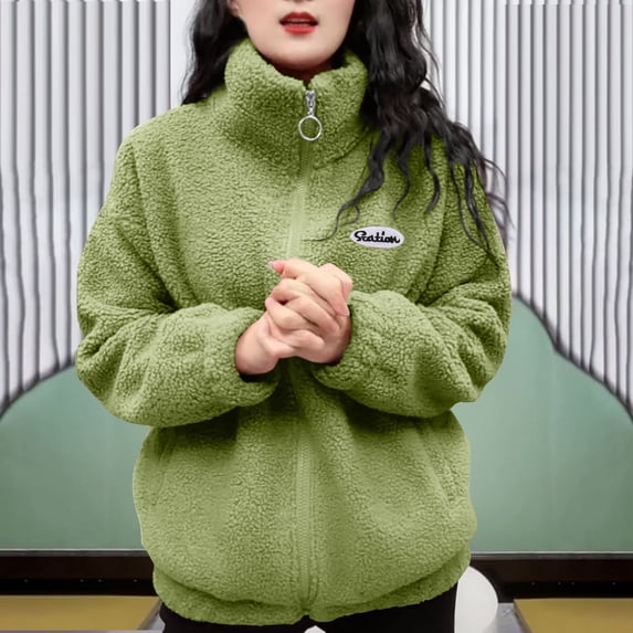 Babysbule 2023 Womens Winter Coats Women's Fashion Casual Solid Color Long Sleeve Hoodless Casual Outwear & Jackets
