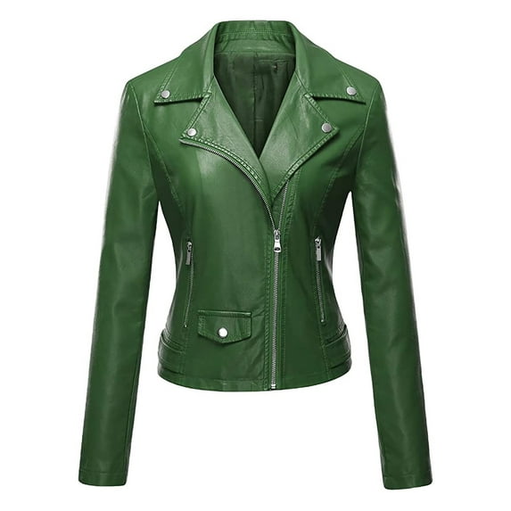 Babysbule 2023 Womens Winter Coats Women's Leather Long Sleeved Short Lapel Jacket Jacket Jacket