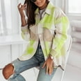 thumbnail image 1 of Babysbule New Womens Winter Coats Women's Winter Fashion Colorful Plaid Shirt Brushed Fleece Loose Casual Windproof Plaid Coat, 1 of 5
