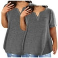 thumbnail image 1 of Babysbule 2PC Women's V-Neck Oversized T-Shirt Soft Comfy Casual Blouse Stylish Summer Top Polyester Lightweight Fashion, 1 of 4