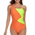 thumbnail image 1 of Babysbule Bikinis for Women One Piece Women's Fashionable And Soft Patchwork Color Contrast Jumpsuit Swimsuit Swimwear, 1 of 9