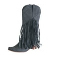 thumbnail image 1 of Babysbule Boots for Women Women's Leather Square Toe Tassel Low-heeled Shoes Western Ankle Cowboy Boots, 1 of 4