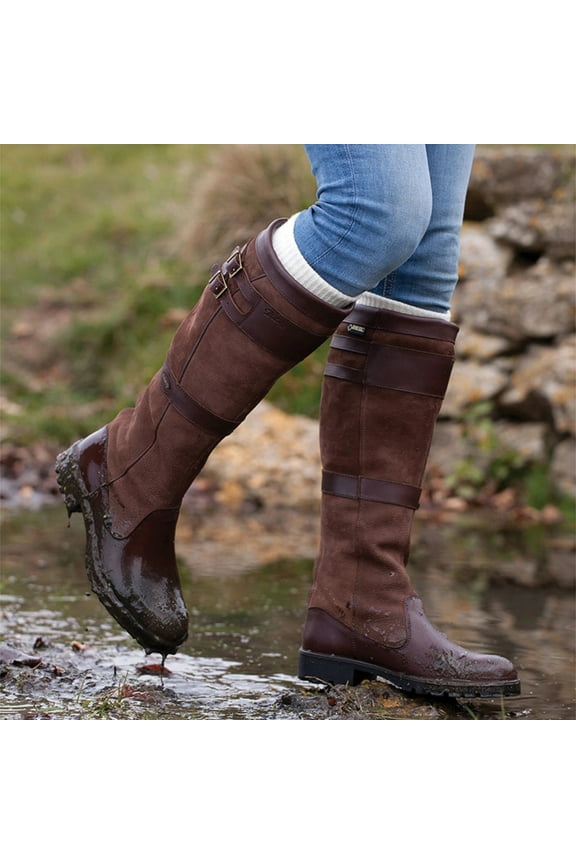 Boots for Women Winter Winter Women Vintage Buckle Strap Cowboy Slip On Retro Ladies Footwear Shoes