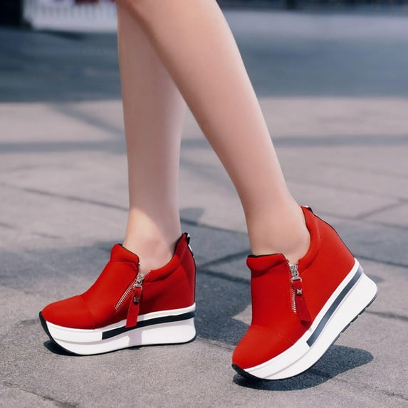 Babysbule Boots for Women Winter Women's Slip-on Slip-on Side Zipper Sole Casual Shoes For Women