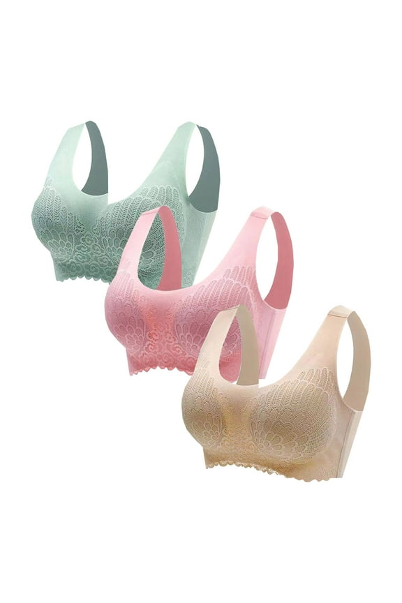 Bras for Women 3-Pack Women Top Bra Wire Free Underwears Base Vest Style Sports Lingerie