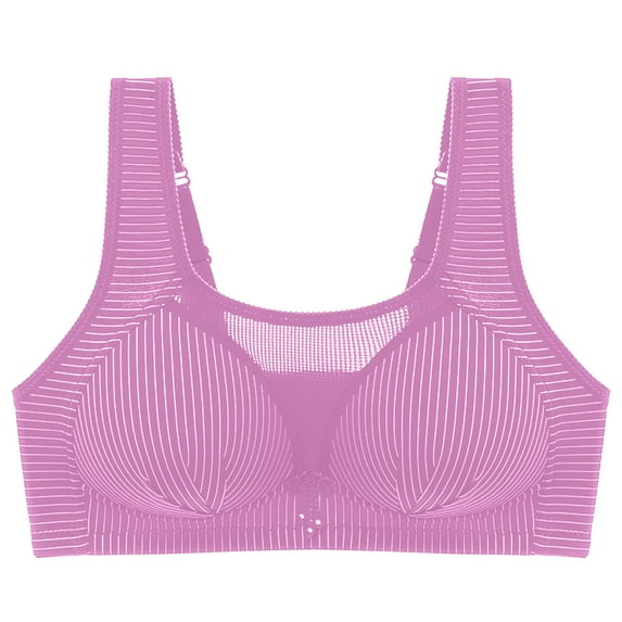 Babysbule Bras for Women Clearance Woman's Solid Color Comfortable Hollow Out Perspective Bra Underwear No Rims