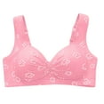 thumbnail image 1 of Babysbule Bras for Women Woman's Fashion Plus Size Wire Free Comfortable Printing Push Up Hollow Out Bra Underwear, 1 of 3