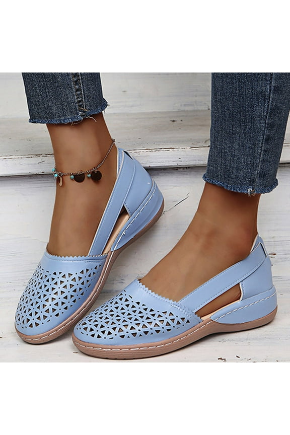 Casuals for Women Women's Hollow Out Casual Shoes Solid Round Head Comfortable Sandals Shoes