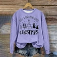 thumbnail image 1 of Babysbule Christmas Shirts for Women Printed Round Neck Long Sleeved Loose Fitting Sweater Clearance Tops Fashion, 1 of 4