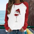 thumbnail image 1 of Babysbule Christmas Shirts for Women Spring Patchwork Printed Sleeves Round Neck Casual Tee Tops Tops Fashion, 1 of 7