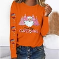thumbnail image 1 of Babysbule Christmas Sweatshirt for Women Fashion Women's Christmas Printed T-shirt Long Sleeves Blouse Round Neck Casual Tops Sweatshirt, 1 of 4