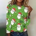 thumbnail image 1 of Babysbule Christmas Sweatshirts for Women Fashion Women's Christmas Printed Casual Loose Round Neck Long Sleeve T-shirt Tops Blouse, 1 of 4