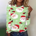 thumbnail image 1 of Babysbule Christmas Sweatshirts for Women Fashion Women's Christmas Printed Casual Loose Round Neck Long Sleeve T-shirt Tops Blouse, 1 of 4
