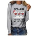 thumbnail image 1 of Babysbule Christmas Tops for Women MERRY CHRISTMAS Printed Women Casual Long Sleeve Round Neck Sweatshirt Pullover Blouse, 1 of 4
