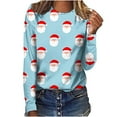 thumbnail image 1 of Babysbule Christmas Tops for Women MERRY CHRISTMAS Printed Women Casual Long Sleeve Round Neck Sweatshirt Pullover Blouse, 1 of 3