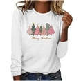 thumbnail image 1 of Babysbule Christmas Tops for Women MERRY CHRISTMAS Printed Women Casual Long Sleeve Round Neck Sweatshirt Pullover Blouse, 1 of 3