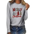 thumbnail image 1 of Babysbule Christmas Tops for Women MERRY CHRISTMAS Printed Women Casual Long Sleeve Round Neck Sweatshirt Pullover Blouse, 1 of 6