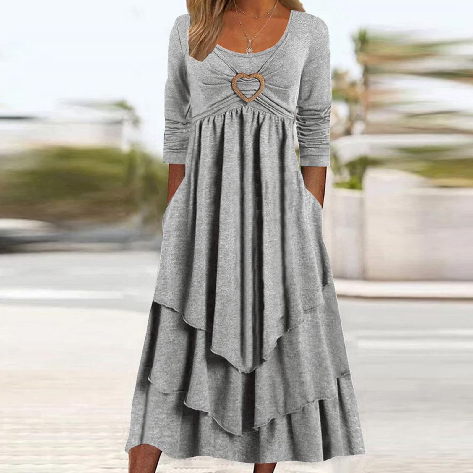 chinese dress ladies Three Quarter Sleeve Lace Fit Flare Wedding Dress