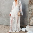 thumbnail image 1 of Babysbule Dresses For Women Stylish Fall Patchwork Skull Lace Splicing Long Sleeve Vintage Party Dress, 1 of 9