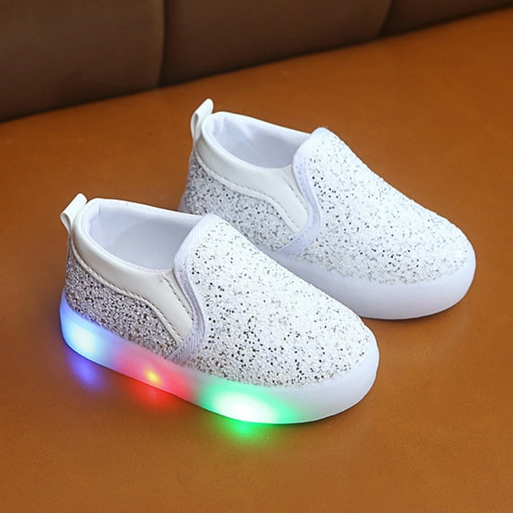 Babysbule Clearance Girls Shoes Children Kid Baby Girls Boys Star Flat Led Luminous Sport Sneaker Casual Shoes