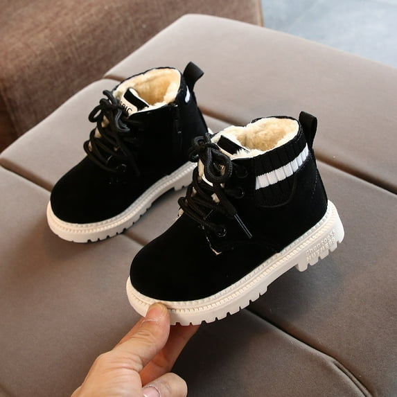 Babysbule Girls Shoes Toddler Infant Kids Baby Girls Boys Warm Boots Lace Up Shoes Short Ankle Booties
