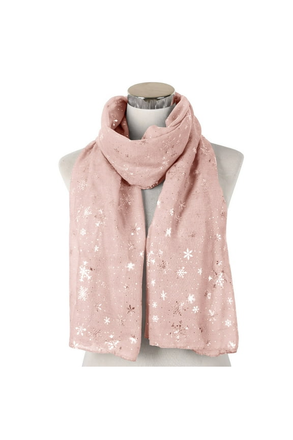 Scarf for Women Women Christmas Festive Winter Snowflake Print Warm Winter Snow flake Scarf