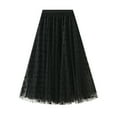 thumbnail image 1 of Babysbule Women Skirts Fashion Women Long Vintage Tulle Tutu Skirt Butterfly Flocking High Waist Mesh Pleated A-Line Swing Skirt, 1 of 6