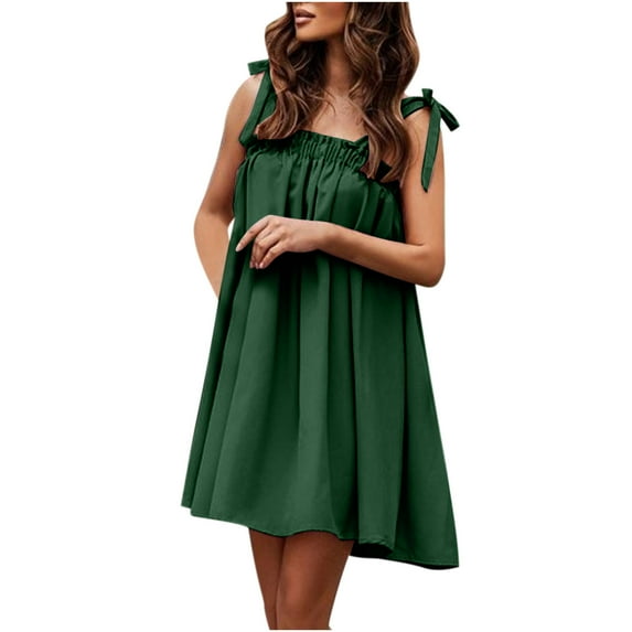 Babysbule Women Skirts Women's Fashion Casual Solid Color Sling Pullover Short Skirt Variety Of Wearing Dresses