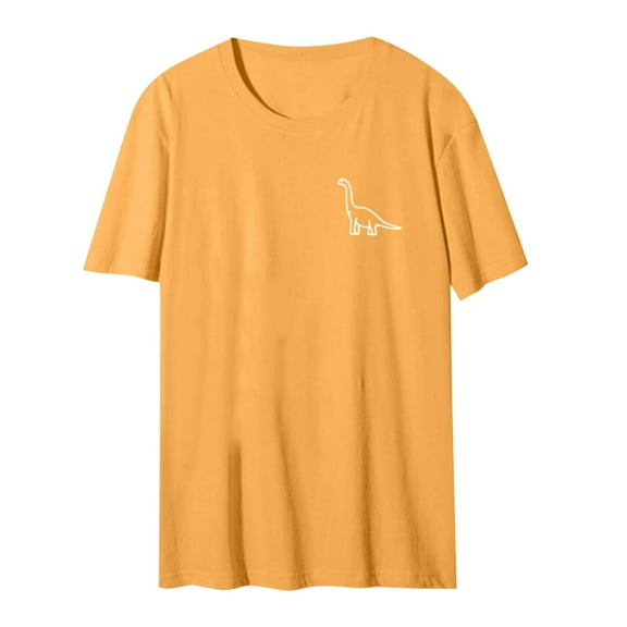 Babysbule Women's Tops Women Cute Dinosaur Graphic T-Shirts Teen Girls Funny Tees Top