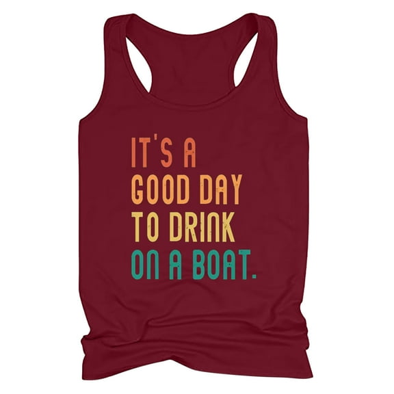 Babysbule Womens Summer Tops Women's Drinking Tank Tops Adult Summer Beach Funny Graphic Racerback Tanks Vest Sayings Blouse