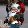 thumbnail image 1 of Babysbule Womens Christmas Tops Ladies Christmas Print Loose Long Sleeve Round Neck Pullover Top T-Shirt Top, 1 of 4