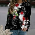 thumbnail image 1 of Babysbule Womens Christmas Tops Ladies Christmas Print Loose Long Sleeve Round Neck Pullover Top T-Shirt Top, 1 of 4