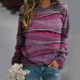 thumbnail image 1 of Babysbule Womens Fall Tops Women's Casual Round Neck Long Sleeve T-Shirt Loose Top Sweatshirt, 1 of 4