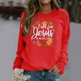 thumbnail image 1 of Babysbule Womens Letter Tops Ladies Fall Print Loose Long Sleeve Round Neck Pullover Top T-Shirt Top, 1 of 5