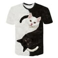 thumbnail image 1 of Babysbule Womens Shirts Womens Fashion 3D Cat Print Casual T-Shirt Summer Short Sleeve O-neck T Shirts, 1 of 4