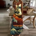 thumbnail image 1 of Babysbule Womens Summer Dresses, Women Casual Graphic V-Neck Sleeveless Plus Size Summer Spaghetti Strap Dress, 1 of 5
