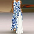 thumbnail image 1 of Babysbule Womens Summer Dresses, Women Plus Size Floral Print Daily Sleeveless Vintage Boho V Neck Maxi Dress, 1 of 3