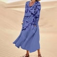 thumbnail image 1 of Babysbule Womens Summer Dresses Women's Summer Dresses Print Long Sleeved Round Neck Dress Dresses With Pocket, 1 of 5