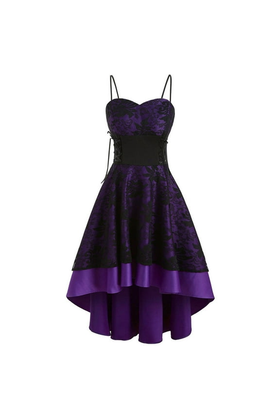 Womens Summer Dresses, Womne Vintage High Grade Cami Bandage Lace Up High Low Dress Party Dress