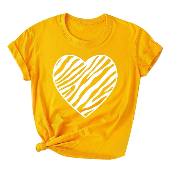 Babysbule Clearance Womens Tops, Fashion Women Valentine's Day Print Short Sleeve T-shirt Novelty Graphic Tops