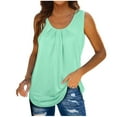 thumbnail image 1 of Babysbule Womens Tops, Women Loose Casual Sleeveless Crewneck Solid Casual Blouse T-shirt Tunic Tops, 1 of 7